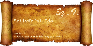 Szilvási Ida névjegykártya