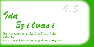 ida szilvasi business card